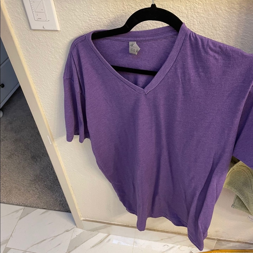 4 purple v neck shirts